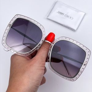 🔥  Jimmy Choo DANY/S KTS Sunglasses Palladium Lilac Violet Square Women